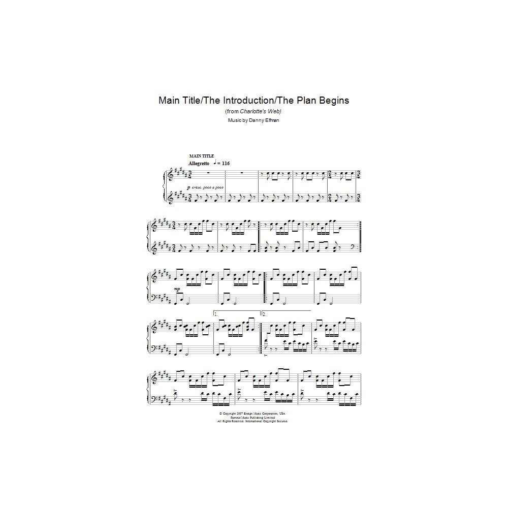 Main Title/The Introduction/The Plan Begins (from Charlotte's Web)