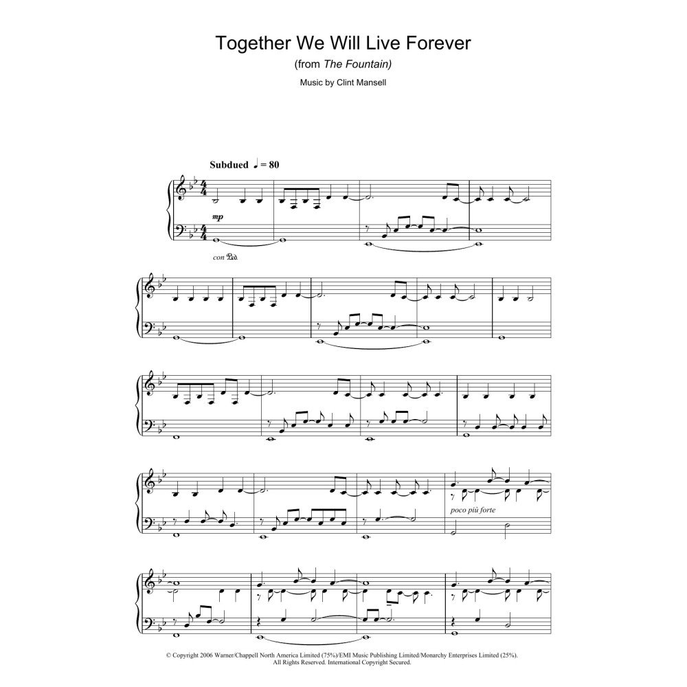 Together We Will Live Forever (from The Fountain)