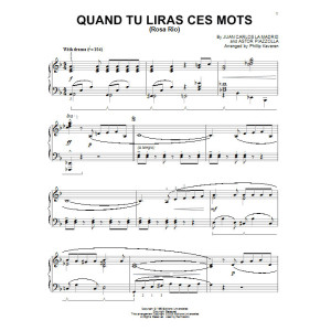 Quand tu liras ces mots (Rosa Rio) (arr. Phillip Keveren)