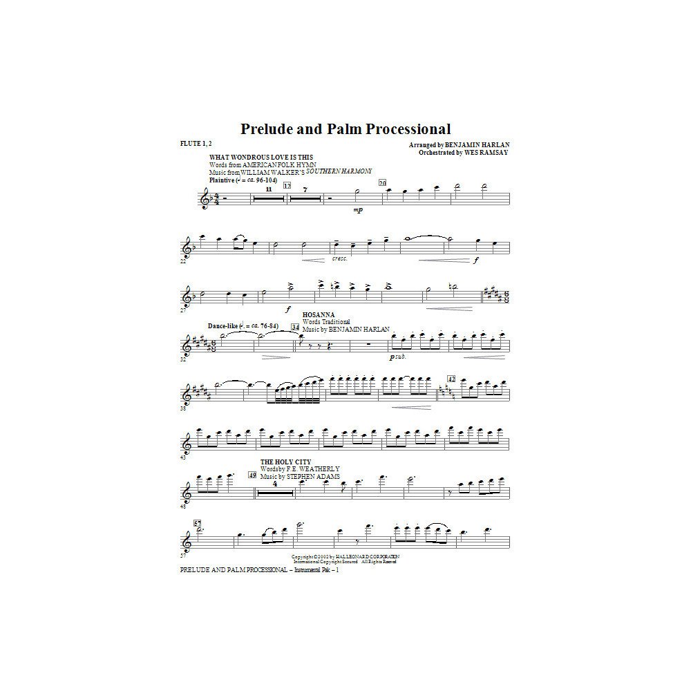 Präludium und Palmprozession - Flöte 1,2