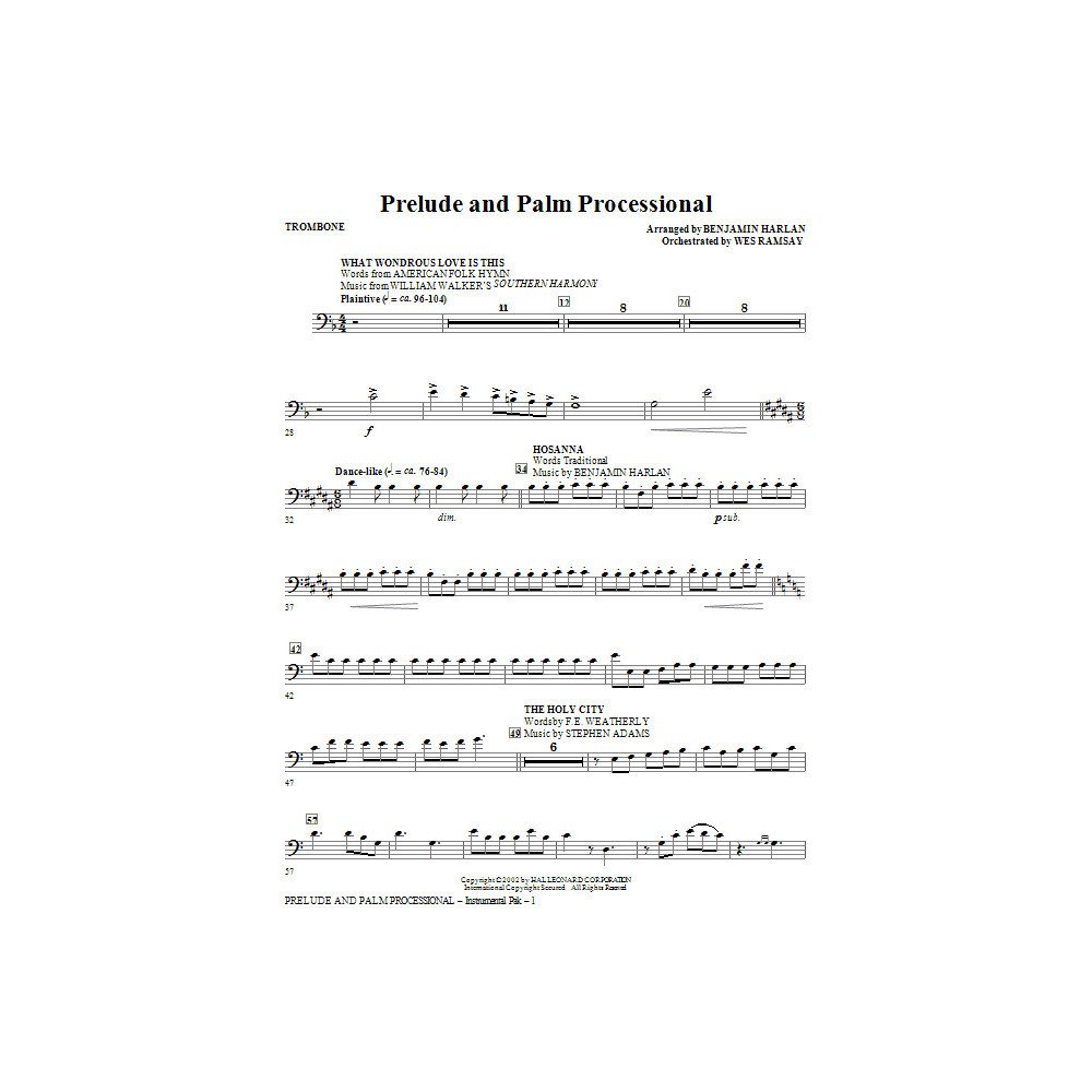 Prelude And Palm Processional - Trombone