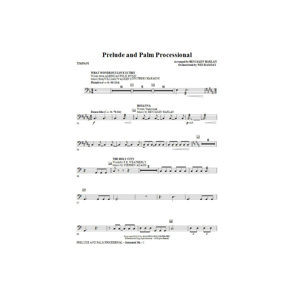 Prelude And Palm Processional - Timpani
