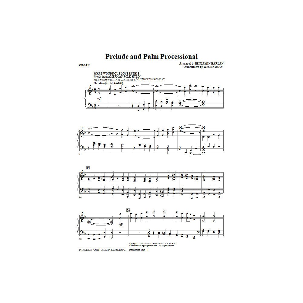Prelude And Palm Processional - Organ