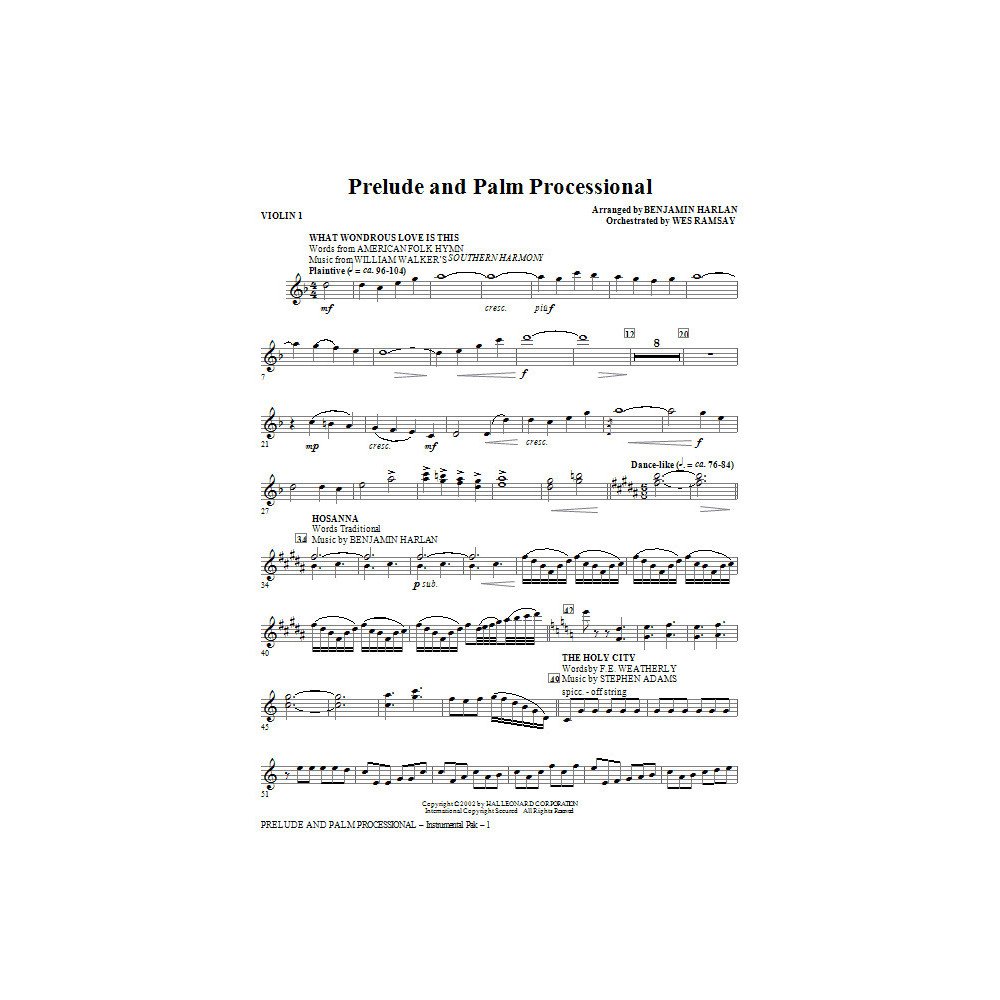 Prelude And Palm Processional - Violin 1