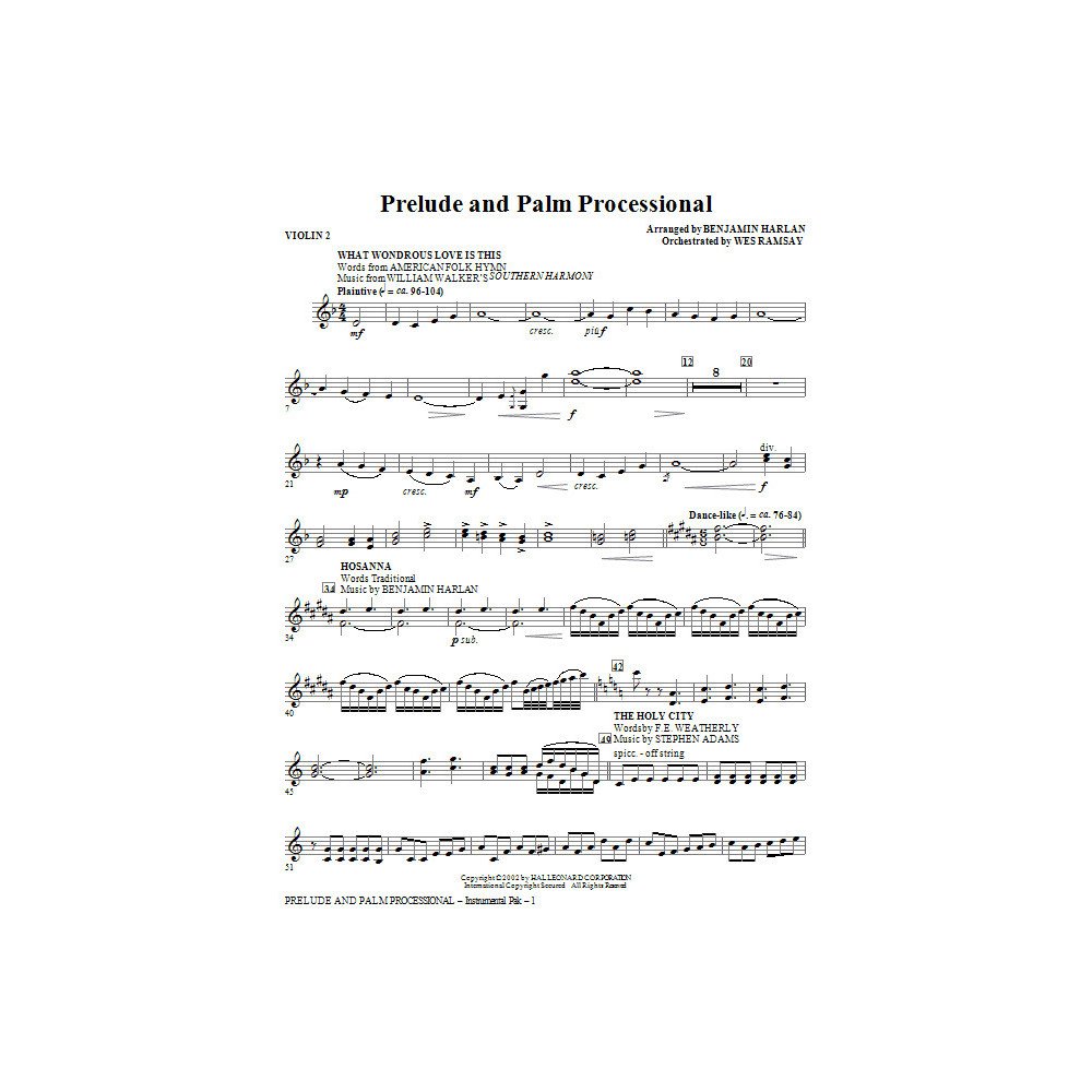 Prelude And Palm Processional - Violin 2