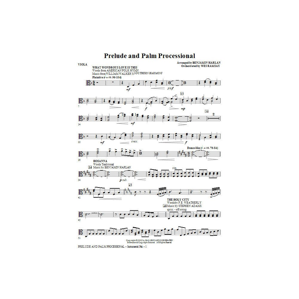 Prelude And Palm Processional - Viola