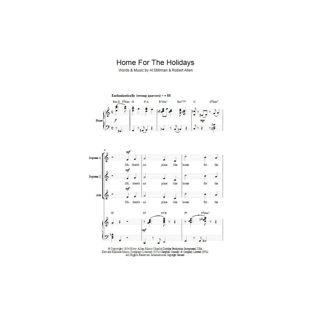 (There's No Place Like) Home For The Holidays (arr. Berty Rice)