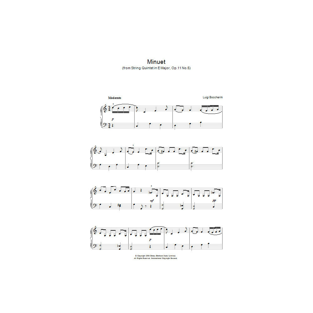 Menuett (aus dem Streichquartett in E-Dur, op.11 Nr.5)