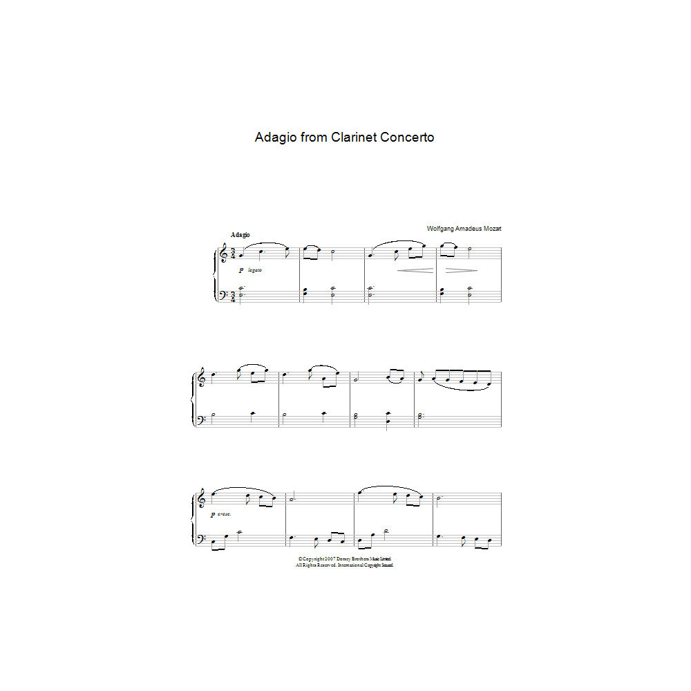 Adagio (from Clarinet Concerto)