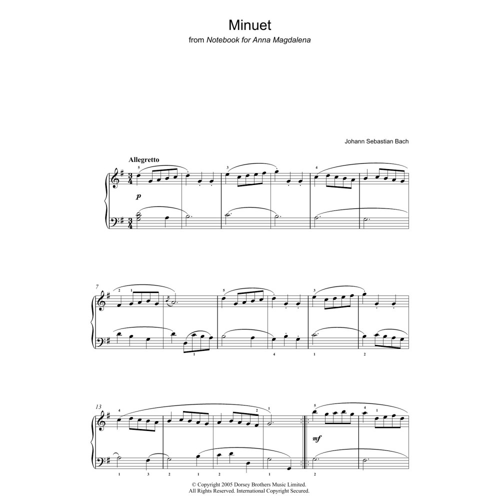 Minuet in G Major (from The Anna Magdalena Notebook)