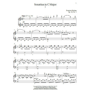 Sonatina In C-Dur, Op. 20, Nr. 1