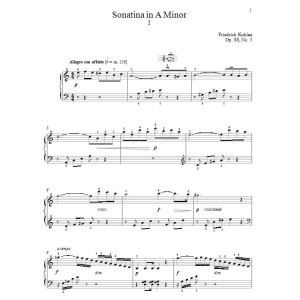 Sonatina In A Minor, Op. 88, No. 3