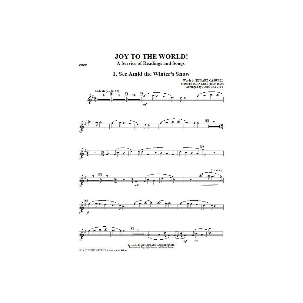 Joy To The World - Oboe