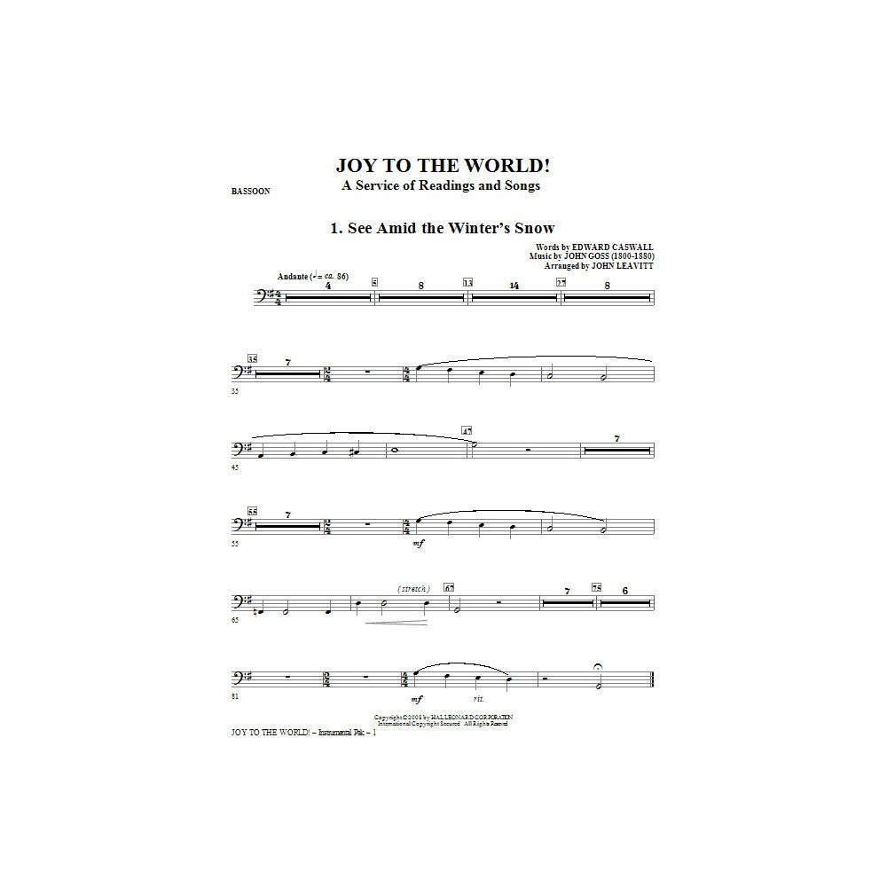 Joy To The World - Bassoon