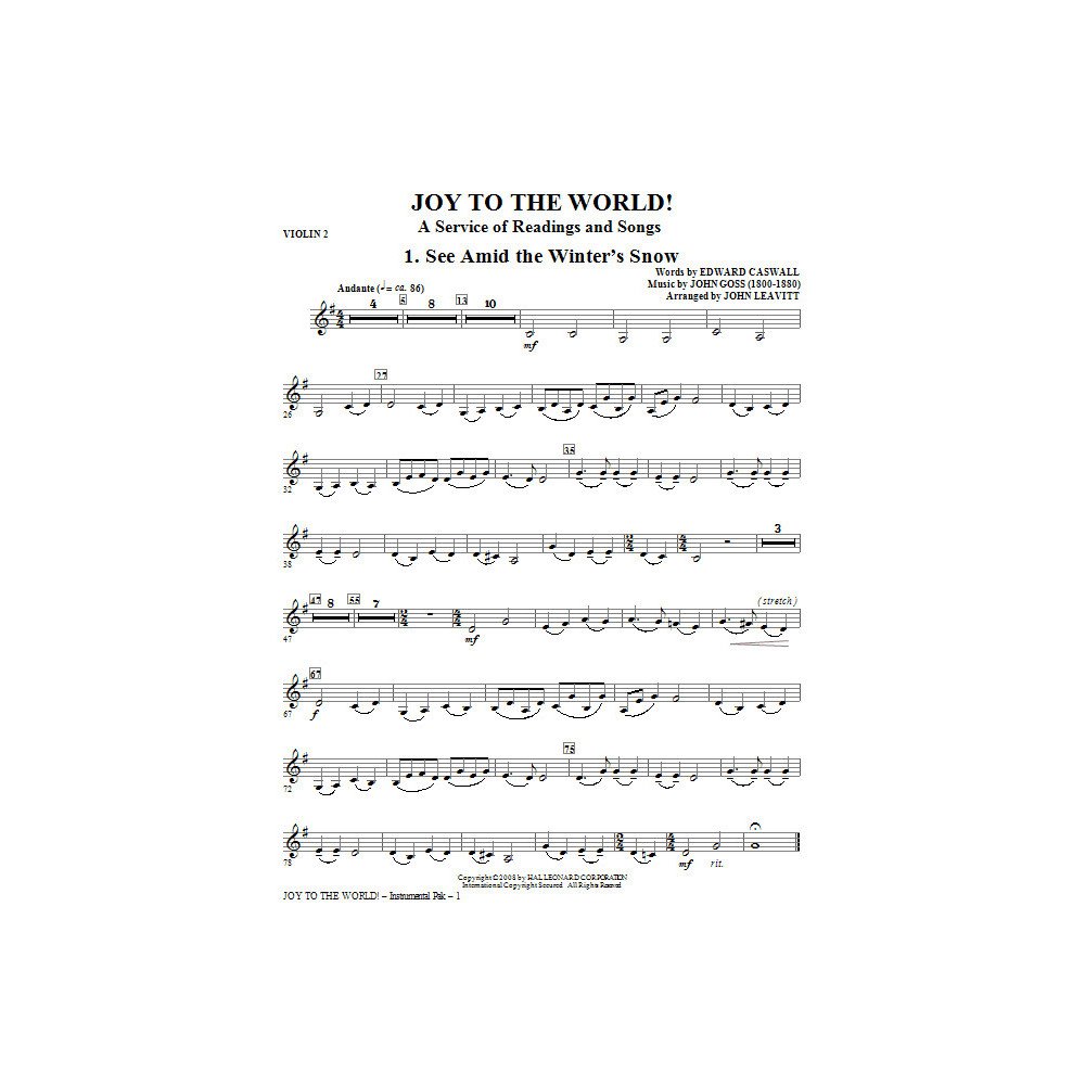 Joy To The World - Violin 2