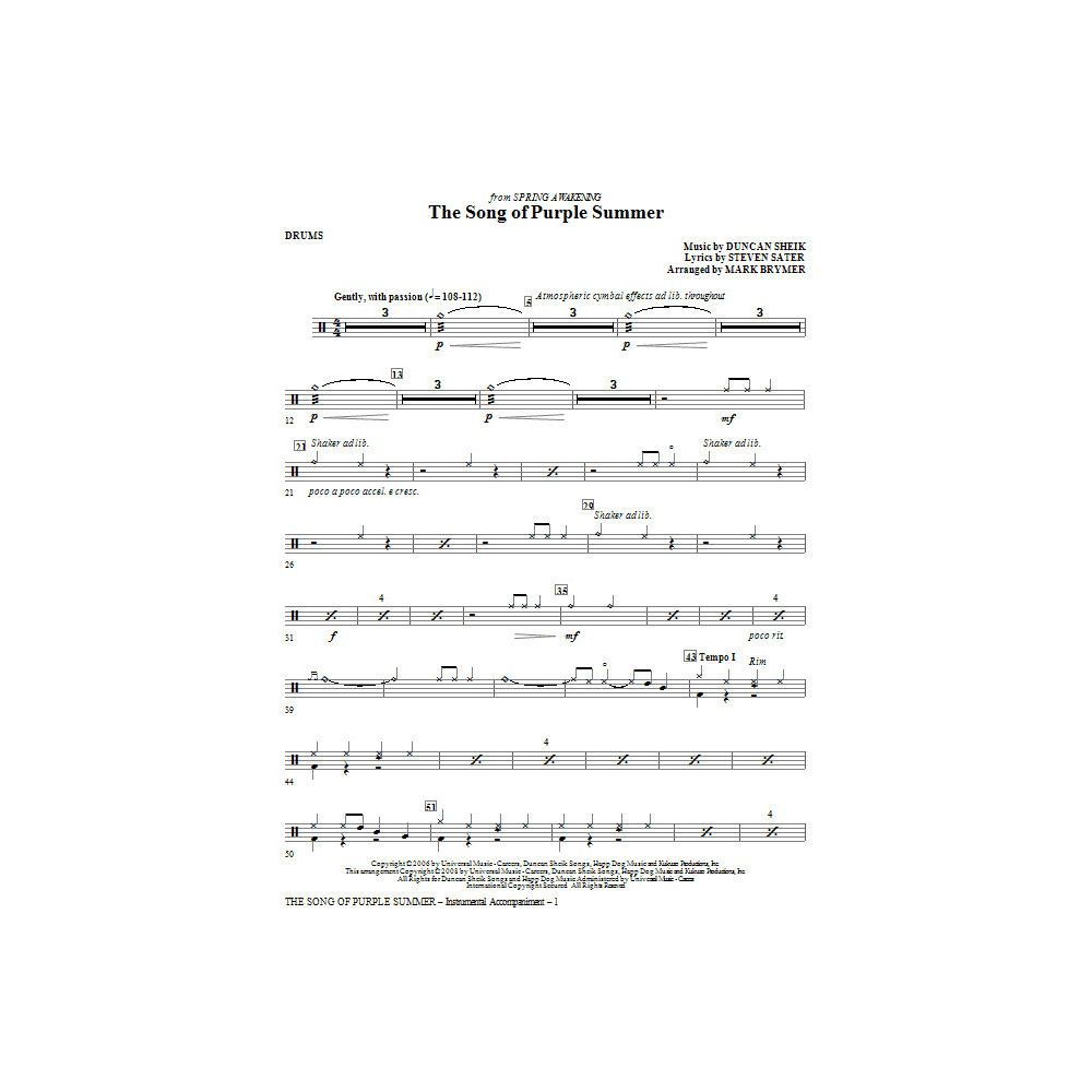 Das Lied vom Lila Sommer - Drums