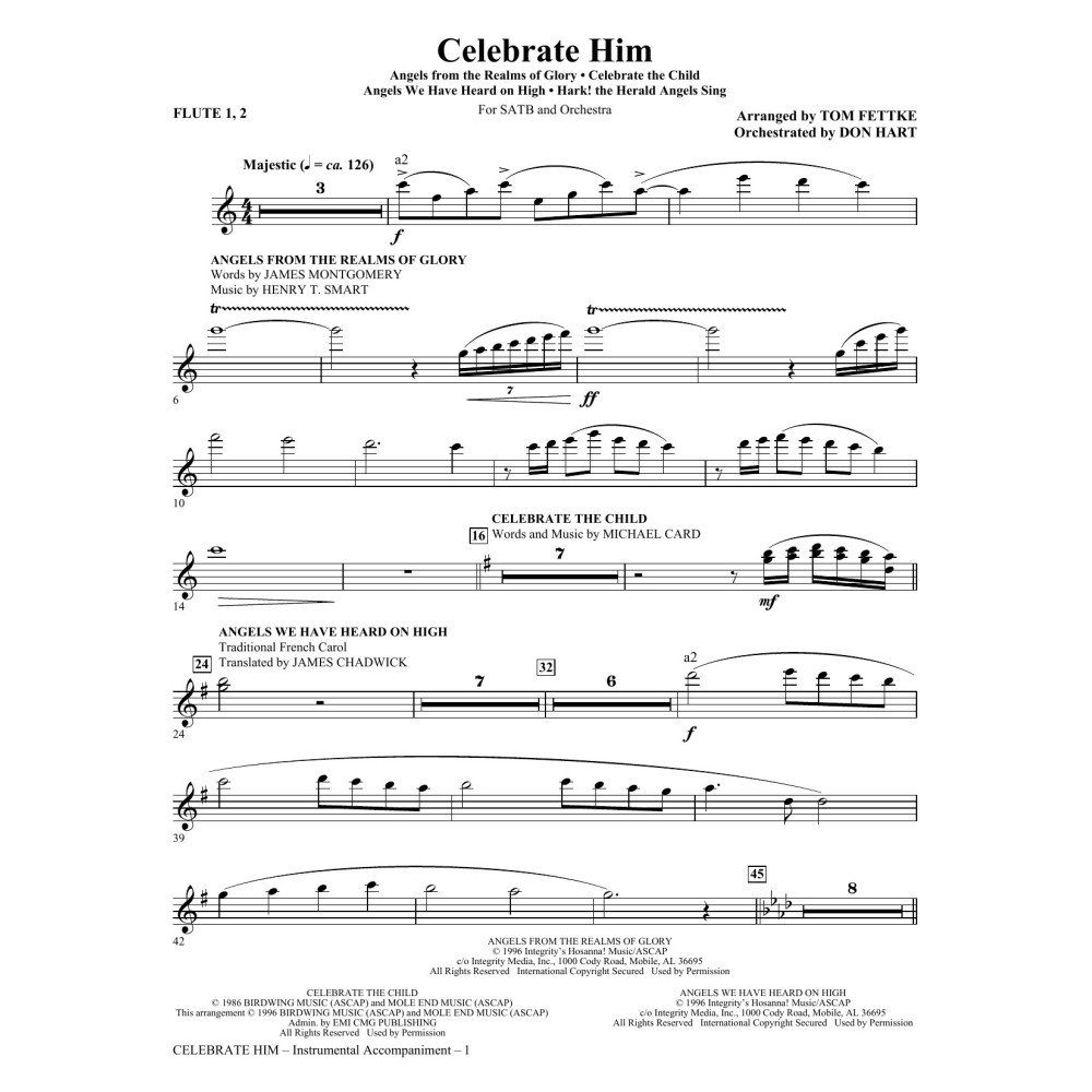Celebrate Him (Medley) - Flute 1 & 2