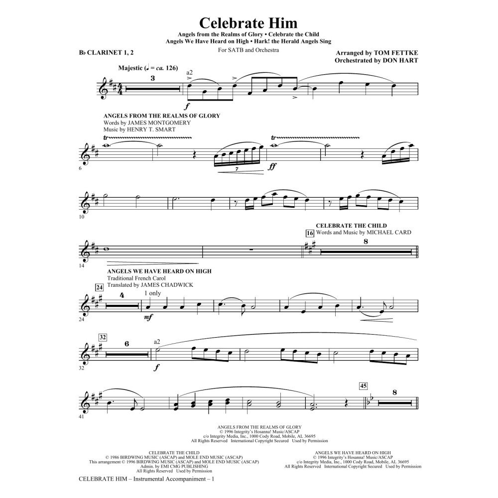 Celebrate Him (Medley) - Bb Clarinet 1 & 2