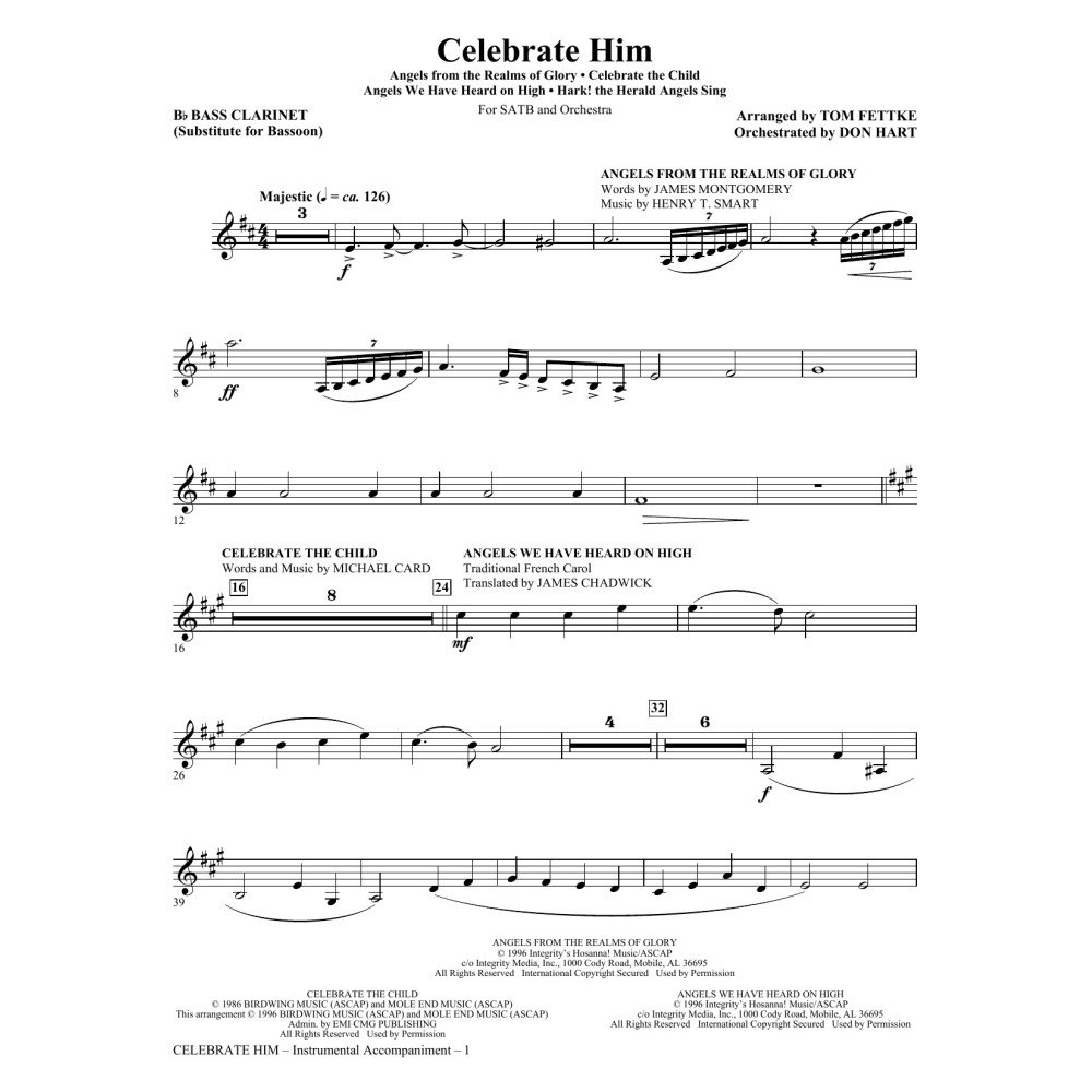 Celebrate Him (Medley) - Bass Clarinet (sub. Bassoon)