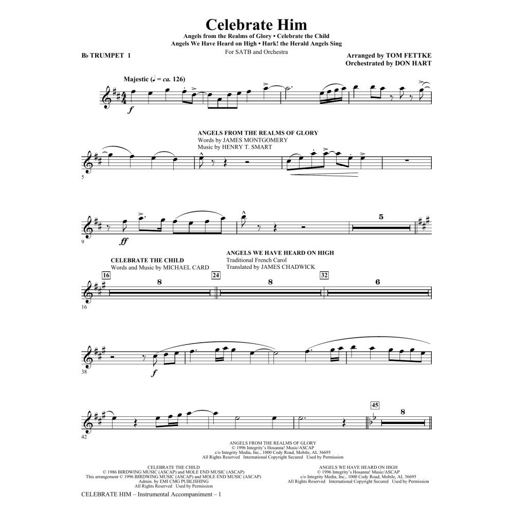 Celebrate Him (Medley) - Bb Trumpet 1