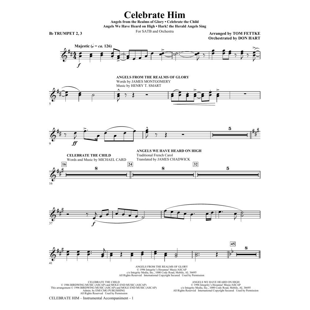 Celebrate Him (Medley) - Bb Trumpet 2,3