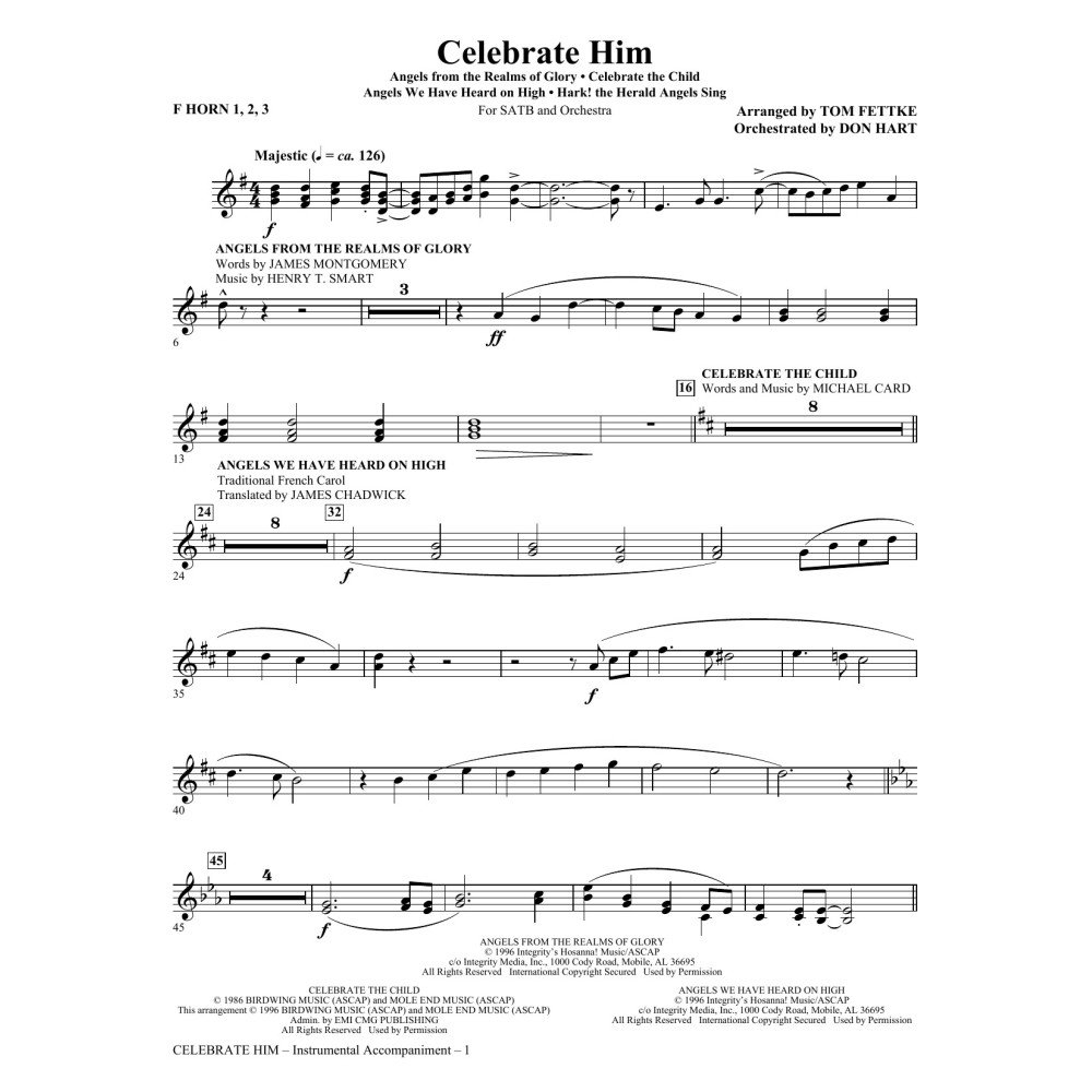 Celebrate Him (Medley) - F Horn 1,2,3