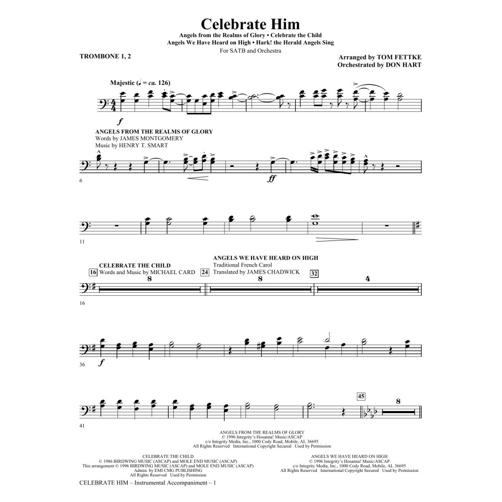 Celebrate Him (Medley) - Trombone 1 & 2