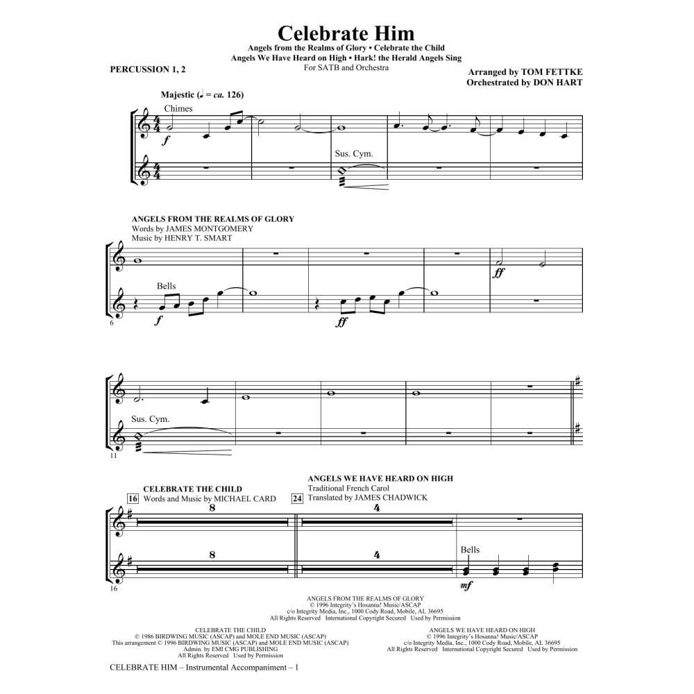 Celebrate Him (Medley) - Percussion 1 & 2