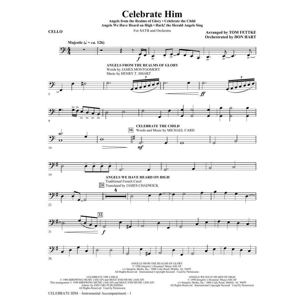 Celebrate Him (Medley) - Cello