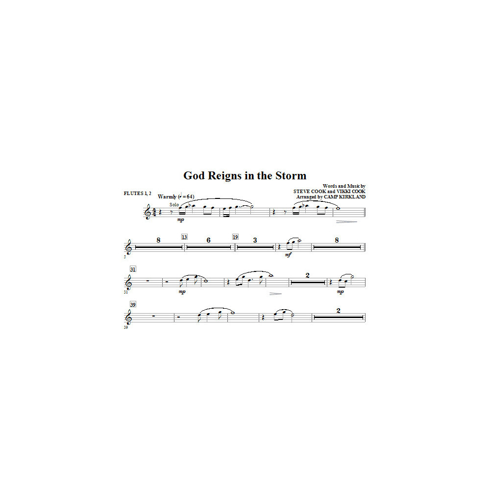 God Reigns In The Storm - Flute 1 & 2