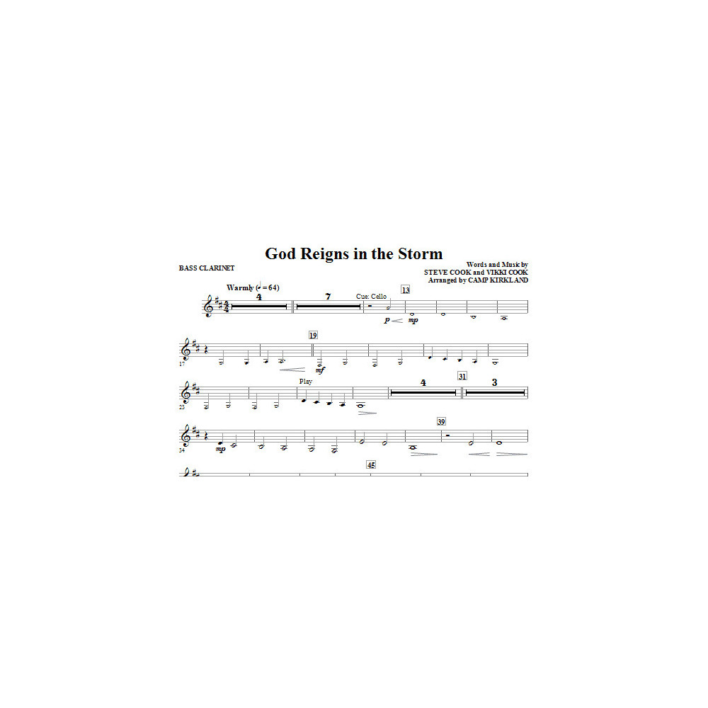 God Reigns In The Storm - Bass Clarinet