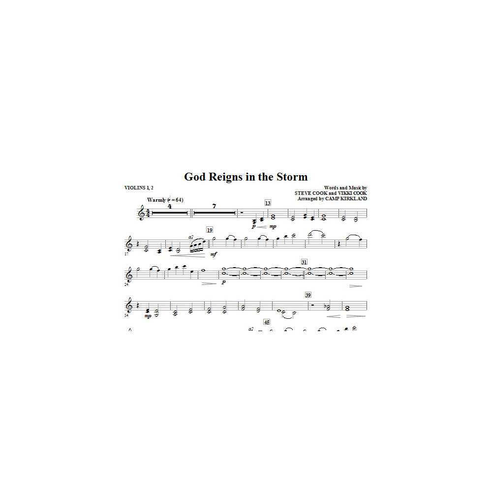 God Reigns In The Storm - Violin 1, 2