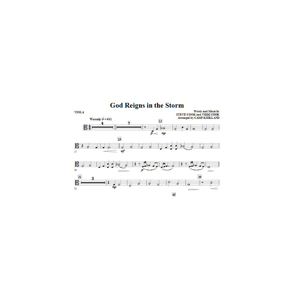 God Reigns In The Storm - Viola