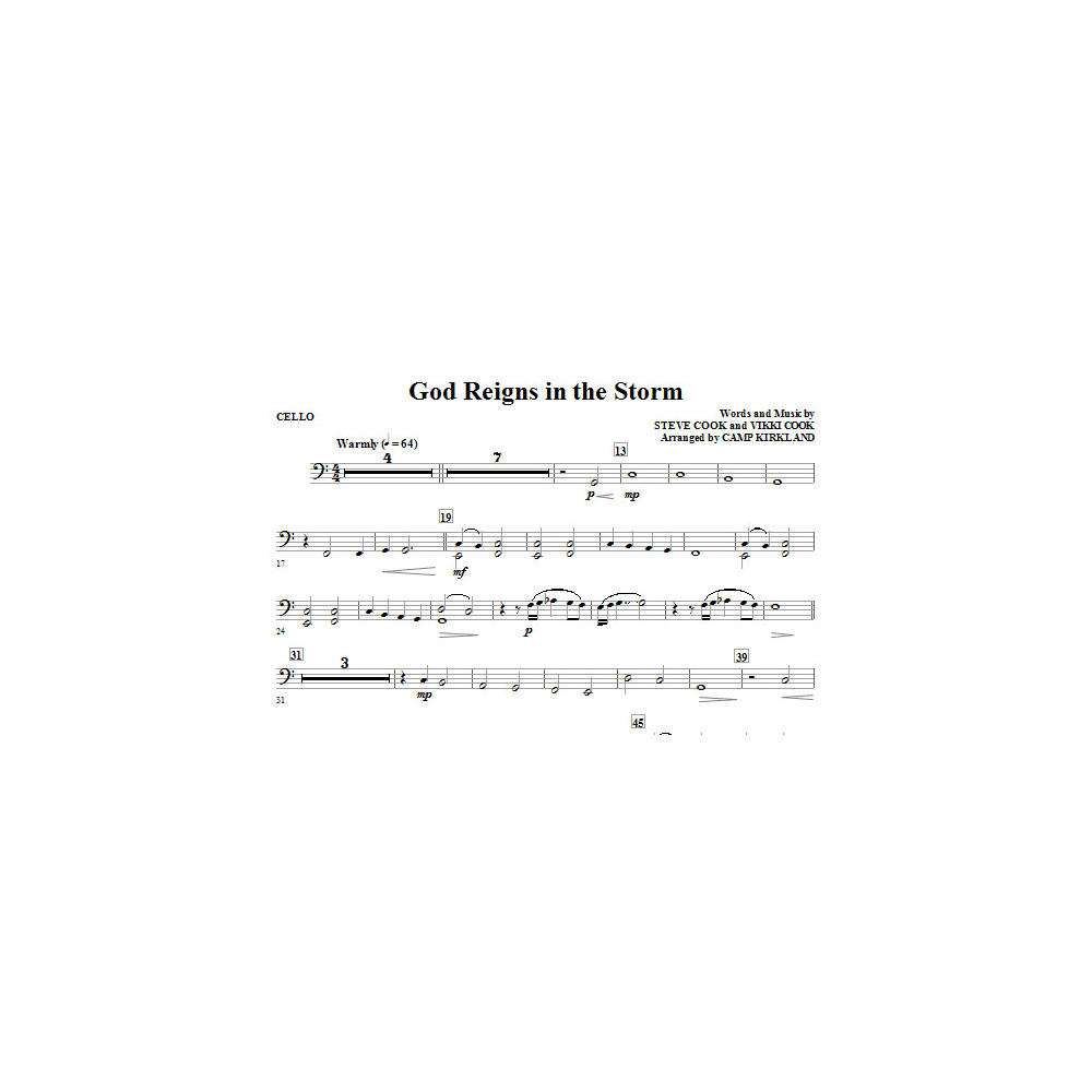God Reigns In The Storm - Cello