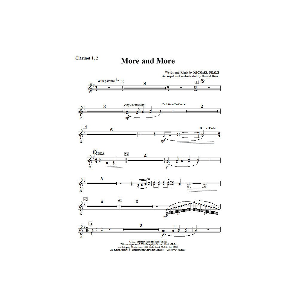 More And More - Bb Clarinet 1,2