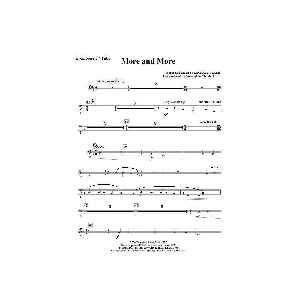 More And More - Trombone 3/Tuba