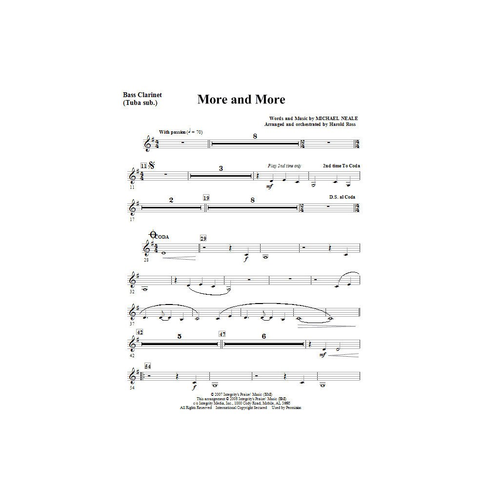 More And More - Bass Clarinet (Tuba sub)