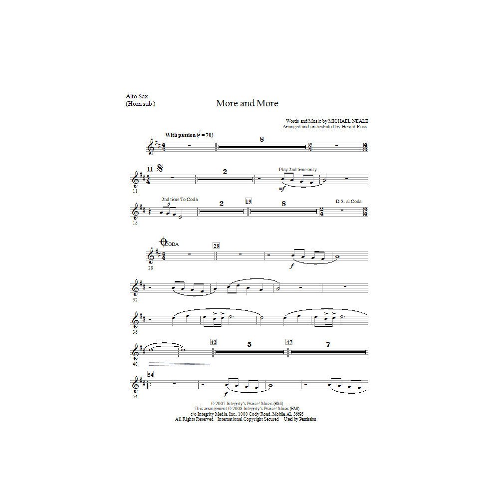 More And More - Alto Sax (Horn sub)