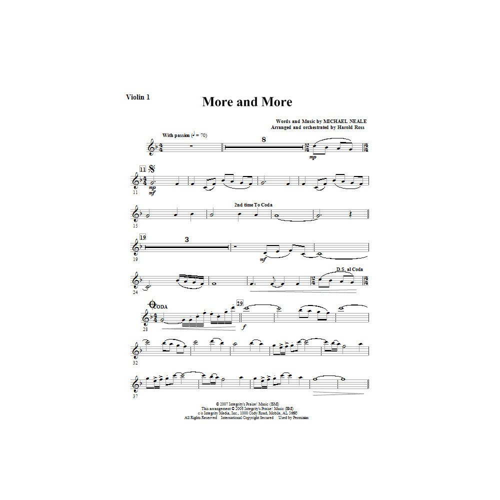 More And More - Violin 1