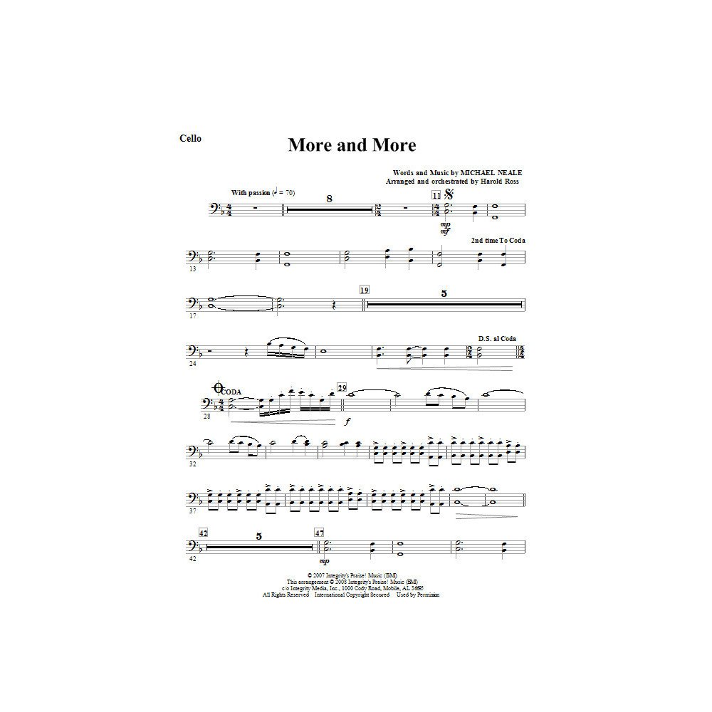 More And More - Cello