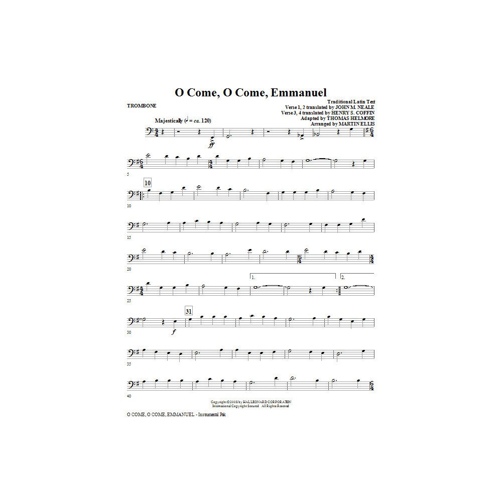 O Come, O Come, Emmanuel - Trombone