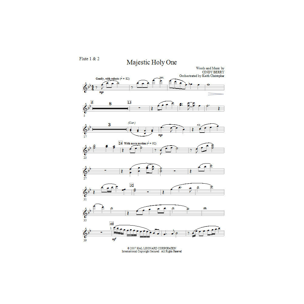 Majestic Holy One - Flute 1,2