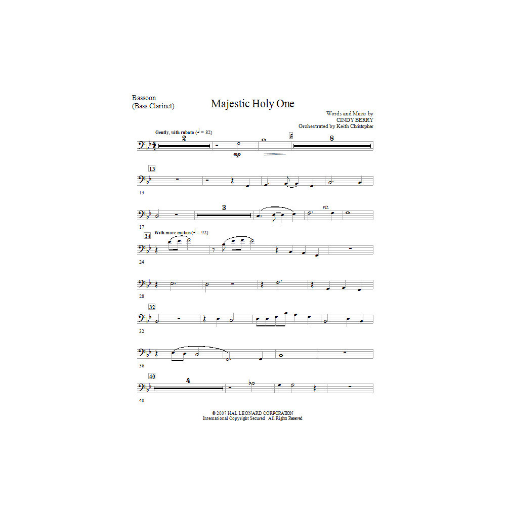 Majestic Holy One - Bassoon