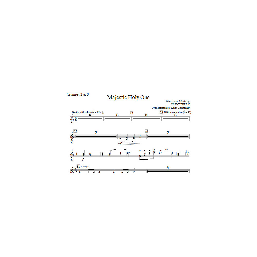 Majestic Holy One - Bb Trumpet 2,3