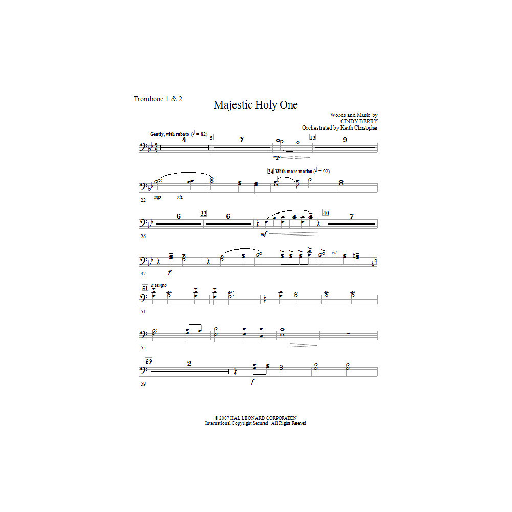 Majestic Holy One - Trombone 1,2