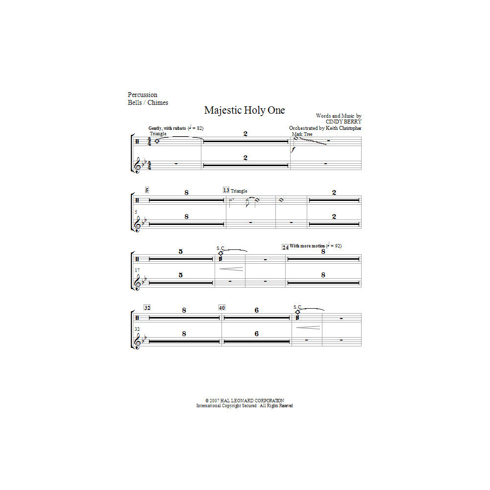 Majestic Holy One - Percussion