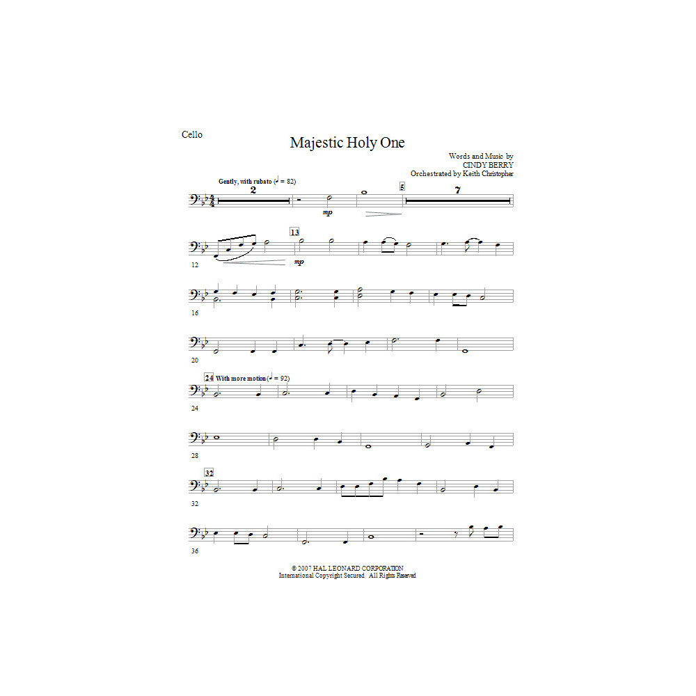 Majestätische Heilige - Cello