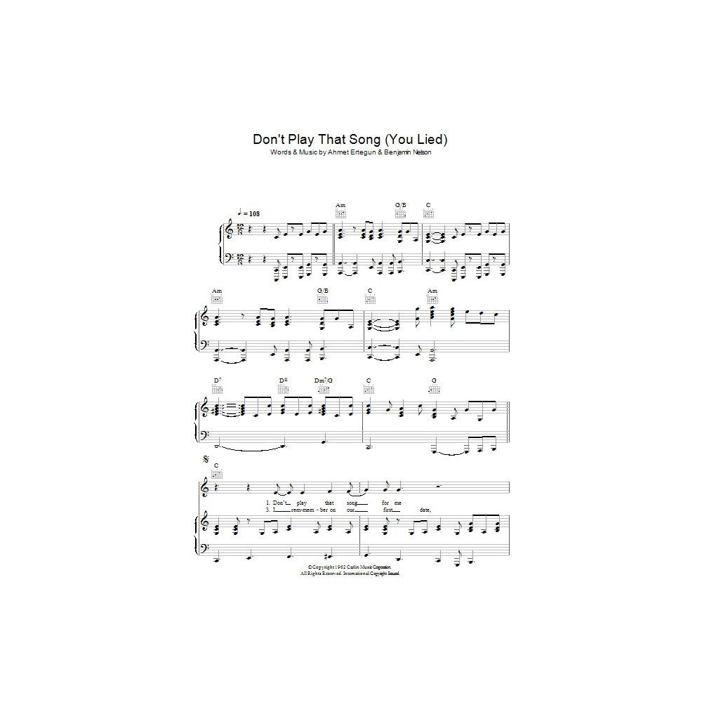 Don't Play That Song (You Lied)