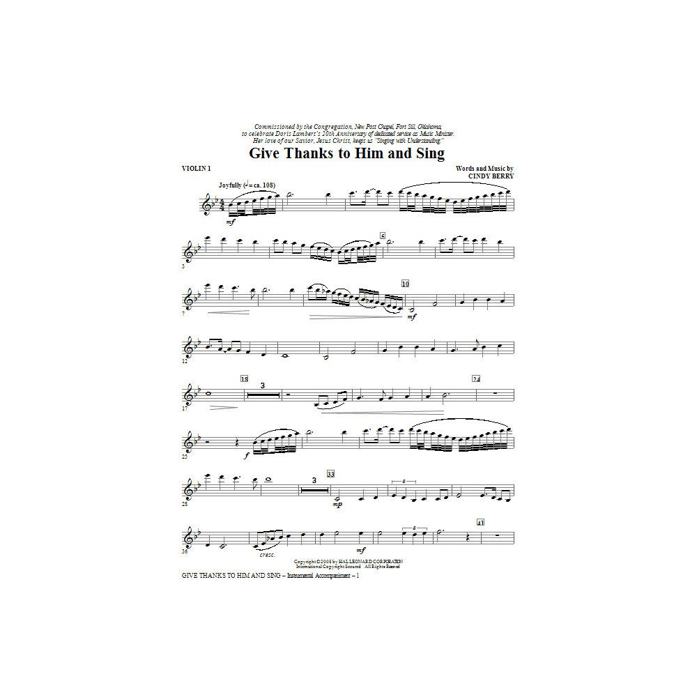 Dankt ihm Und Sing - Violine 1