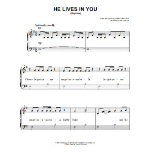 He Lives In You (Reprise) (from The Lion King: Broadway Musical)